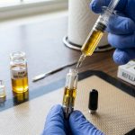 Leere Cartridge wird mit einer Glasspritze vorsichtig mit Öl befüllt